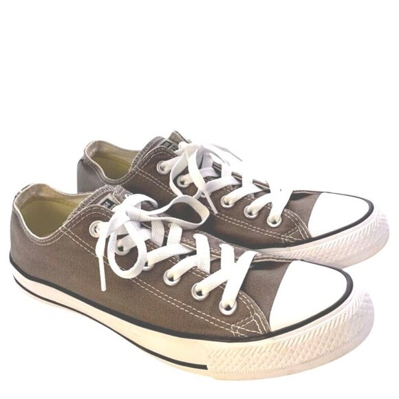 Converse Chuck Taylor All Star Low Top Sneakers Taupe Canvas Unisex Classic Snea - Picture 2 of 9